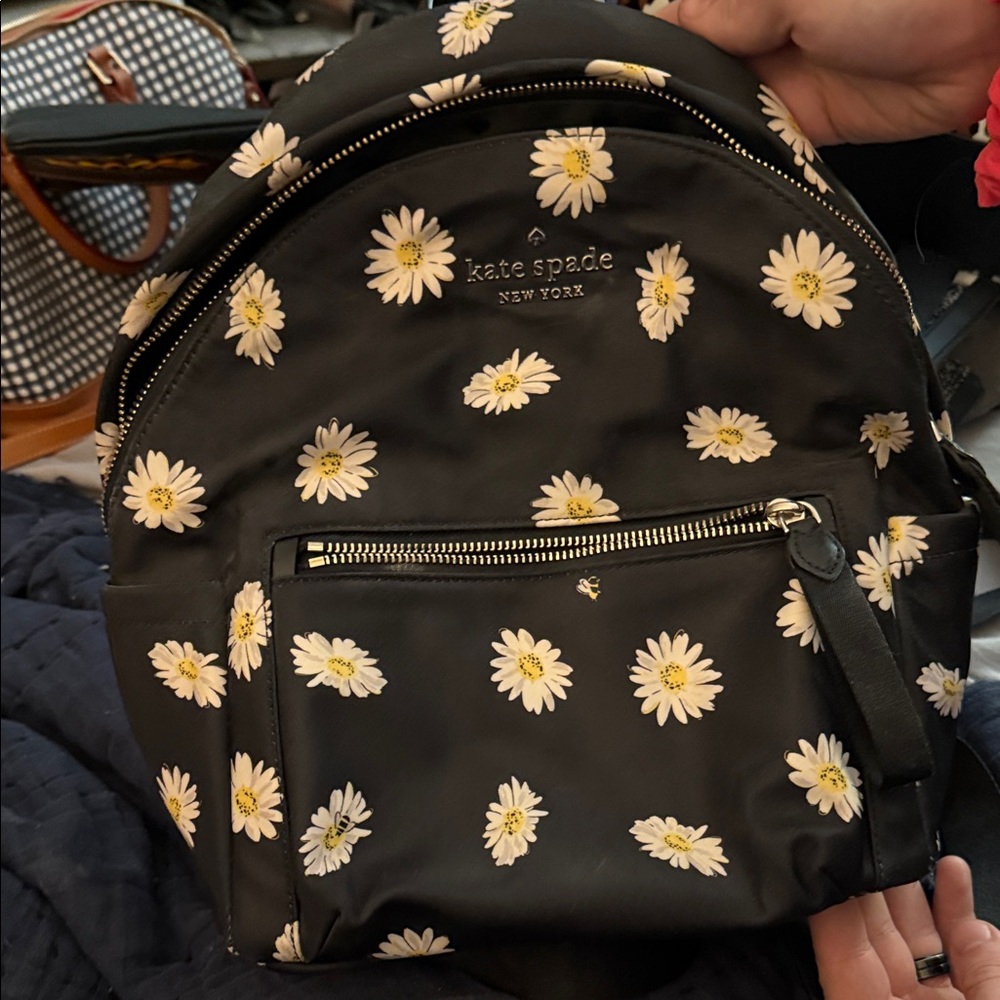 Kate Spade Black and White Daisy Backpack